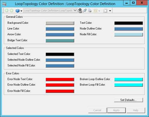 Section 4 System Diagnostics Displays Loop Topology Definition aspect (Figure 28). Figure 28. Loop Topology Color Definition Window To change a default color: 1.