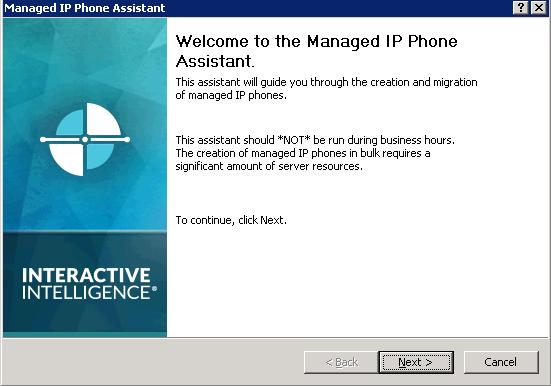 Managed IP Phone Assistant Welcome screen 3.