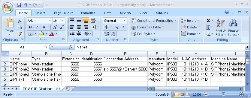 Create non-managed SIP Stations by importing a CSV list in Add Stations Assistant You can create multiple non-managed SIP stations by importing a CSV list containing SIP station information in Add