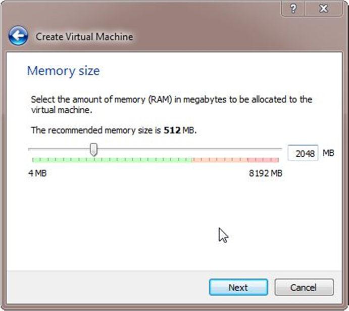 Configuring Memory for the VM Specify the amount of memory you'll give the VM.