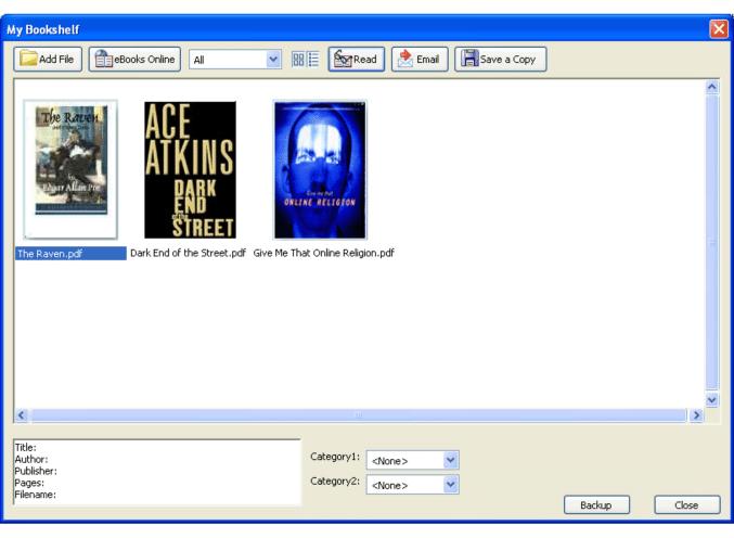 Using My Bookshelf You access and manage your ebooks, as well as other Adobe PDF files using My Bookshelf.