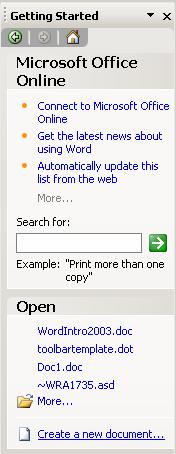Task Pane Definitions A task pane is a side pane that appears on the right side of Word s editing window that allows you to choose from all options available to perform a task.