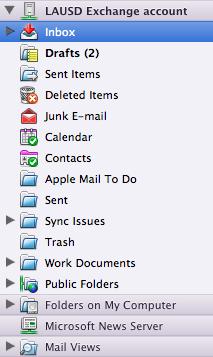 Indentifying your Exchange Folders Your Exchange mailbox folders