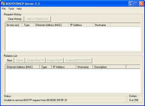 Chapter 3 Configuring the Option Module The BOOTP/DHCP Server dialog box appears.