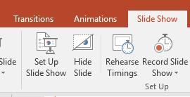 You can delete, duplicate and rearrange slides in the pane. These four menu tabs found on the ribbon are specific to PowerPoint.