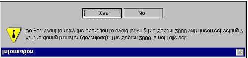 The SFT2821 software displays the following message: In this case, the user must re-program the Sepam 2000 settings in order to ensure that they are