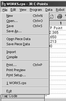 PRINT You can print out the C&T data. Click [Print] on the [File] pull-down menu. The Print setting dialog box will appear. Select the desired item to be printed and click [OK.