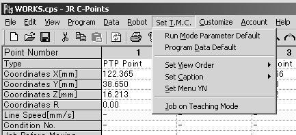 CUSTOMIZING DATA TMC SETTING TMC setting (Teaching Mode Customizing Data) is customizing data which is not restricted by account. Settings can be changed without logging in.