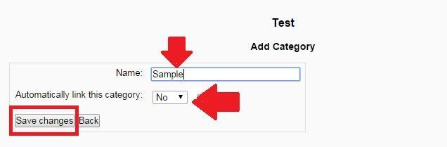 Give the category a name. You can specify if you want the category to be automatically linked or not. Note: Categories are linked based on case sensitivity or whole match. Then click Save changes.
