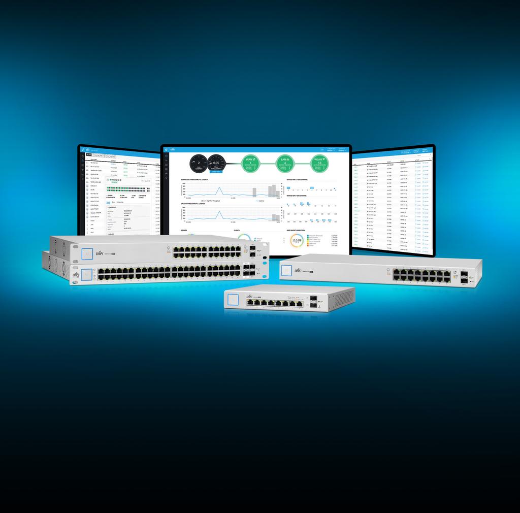 Managed PoE+ Gigabit Switches with SFP Models: US-8-150W, US-16-150W, US-24-250W, US-24-500W, US-48-500W, US-48-750W