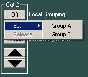 (3) Local grouping button [Local Grouping] Displays grouping within the channels for which Crossover Setting has been performed.