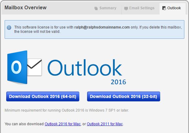 2016. Outlook can be purchased as an additional asset for 25GB Exchange 2013 mailboxes.