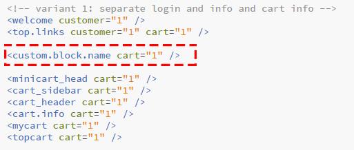 magento_1:full_page_cache https://amasty.com/docs/doku.php?id=magento_1:full_page_cache If there are no block names add the parameter to URL to get not cached page and reload the page:?