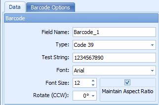 Creating Cards with a Barcode Step Procedure 18 Changing Barcode Options The text properties for the barcode can be changed