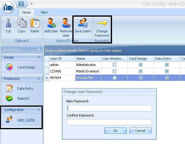 Changing the Password The purpose of this case is to change the Password. Step Procedure 1 From the Password tab, enter and confirm the password for the user.