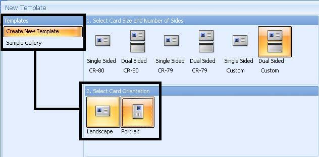 Selecting Card Orientation (Horizontal or Vertical) Select Landscape (horizontal) or Portrait (vertical) for your card orientation requirement.