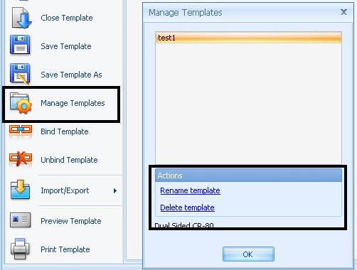 Managing a Template Managing a Template option allows you to rename or delete a selected template. Follow these instructions to bring up, select, rename, delete or alter a template or templates.