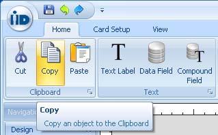 used for duplicating an existing object on the Card Template.