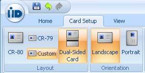 Selecting the Card Size (Custom) Click on