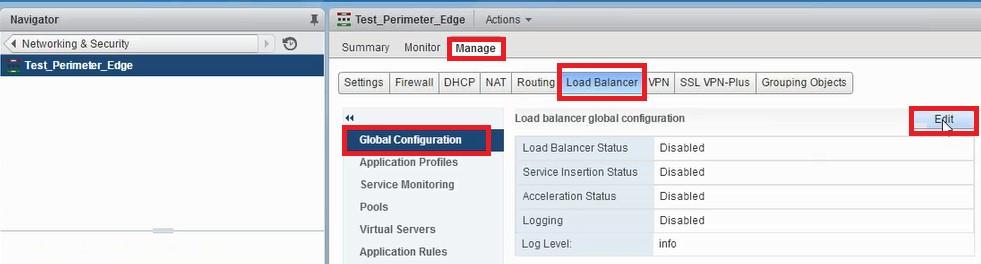 Select Enable Load Balancer, Logging, Enable Service Insertion to enable them.
