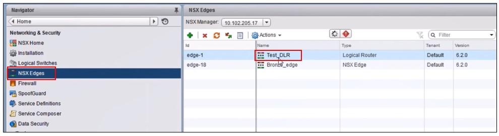 Viewing L2 Gateway on NSX Manager 1.
