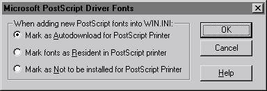 ADOBE TYPE MANAGER 4.1 User Guide 17 Use the Mark as Not to Be Installed for the PostScript Printer option (see the following procedure and note the limitations of this option).