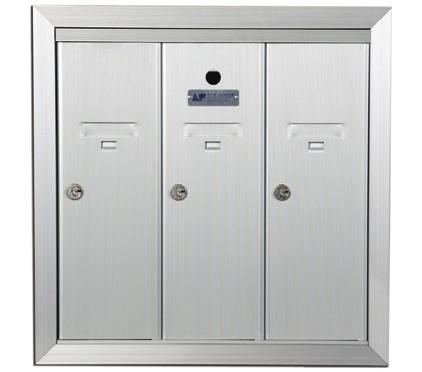 Vertical Mailboxes VERTICAL MAILBOX ALL CABINETS: 19-1/8 H 6-1/8 D 19-1/8 cabinet 125-3HA 125-4HA 125-5HA FULLY-RECESSED 6-3/4 min. wall depth 17-3/4 R.O. 16 min.