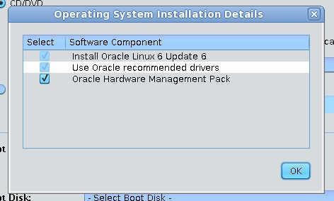 Install an OS (OSA) The Operating System Installation Details window is displayed. 13. In the Installation Options dialog box, deselect any items that you do not want to install.