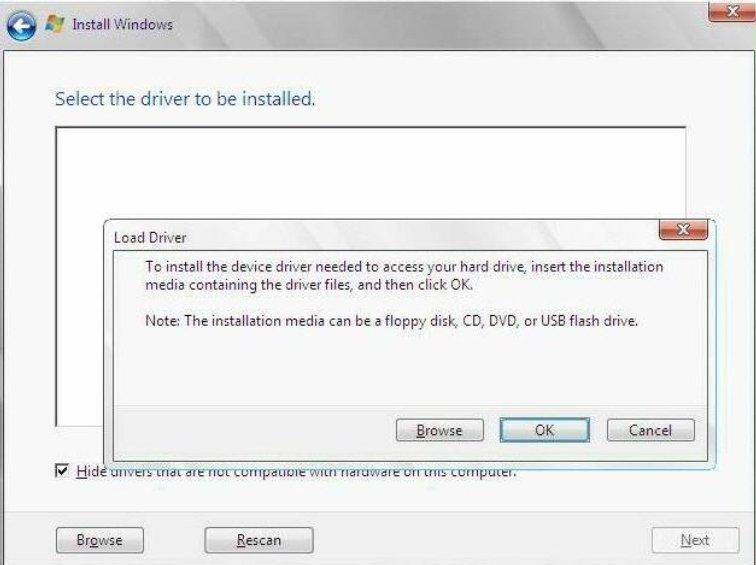 Install HBA Drivers (Windows) 3. In the Load Drive dialog box, perform these steps. a. Ensure that the drivers are accessible according to the installation method chosen.