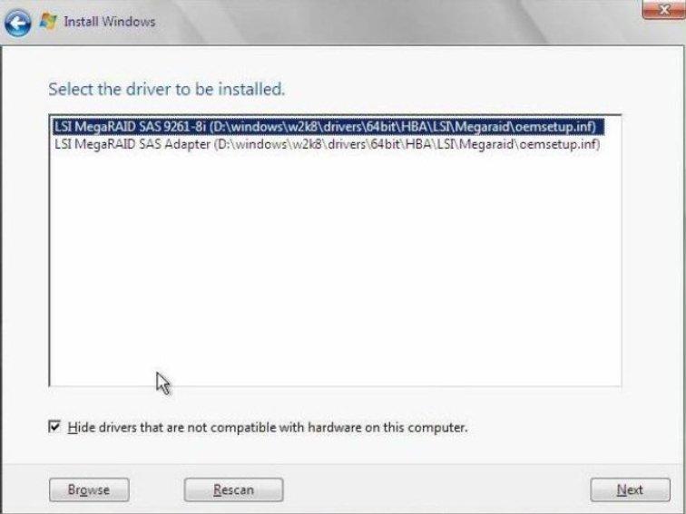 Install HBA Drivers (Windows) For example: d.