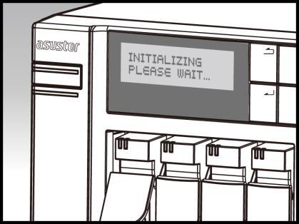 Please use the " button found on the right side of the LCD display to confirm that you want to initialize the NAS.