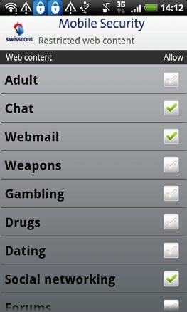 Parental Control for teenagers: Activate Parental Control and select Teen from the Age group menu.