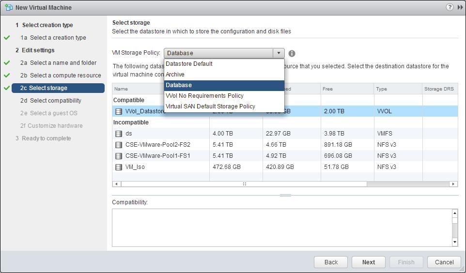 Figure 20. VM Storage Policy After a VM is deployed using a VM Storage Policy, vsphere continues to periodically monitor the datastore to ensure continued compliance.