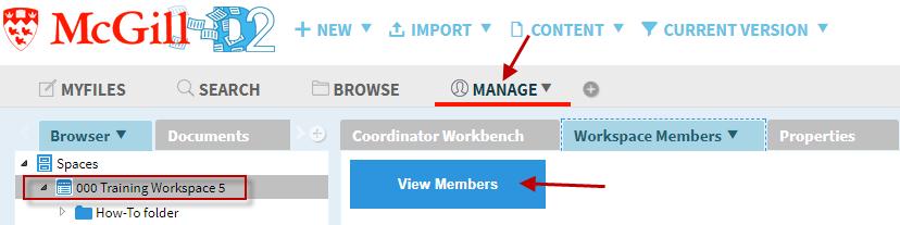 IT Support is responsible for creating the spaces. View space members This widget is used to view the users within each group for the space or the folder.