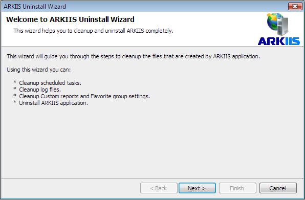 CHPATER 9 Troubleshooting Guide 9.2 How to Uninstall ARKIIS?