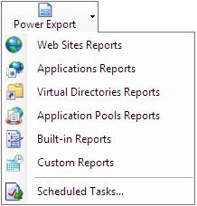 Chapter-6 Power Export Using the Power Export Tool you can schedule the following reports: Web Site Reports Applications Reports Virtual Directories