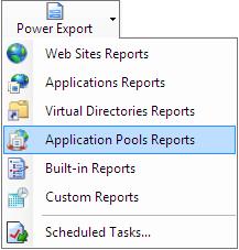 Chapter-6 Power Export 6.5 Schedule Application Pool Reports Select Power Export Wizard.
