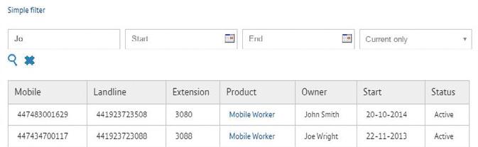 10 4. Call settings overview The list will then be filtered using the parameters you have entered. Now, click on the Product field alongside the name.