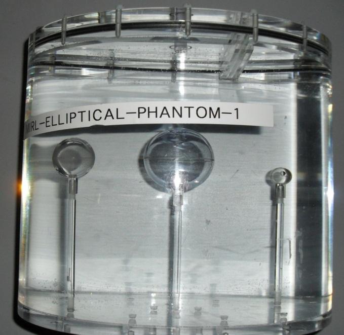 Physical phantom experiment Elliptical phantom with 3 spheres Philips Precedence