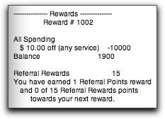 Receipts To see Rewards information during the checking out process, click the Show / Hide Receipt