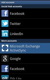 Adding Additinal Micrsft Exchange ActiveSync Email Accunts 1. Frm the Hme screen, tuch Applicatins > Settings > Accunts and sync. 2. Tuch Add accunt > Micrsft Exchange ActiveSync. 3.