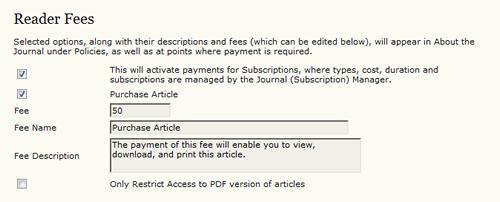The Association Membership information will appear in About the Journal under Policies, and the Donation link will appear