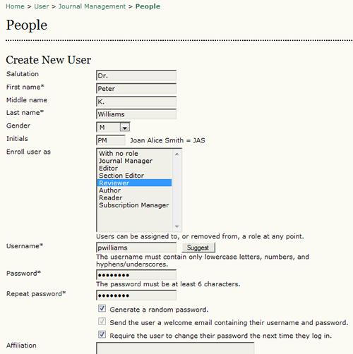Figure 4.223. People If you have activated additional languages, you can choose a language preference for your new user as well.