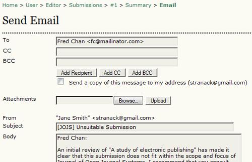 Submission Status Next, you can see the Status of the submission. If a Section Editor has been assigned, the submission will be listed as "In Review".