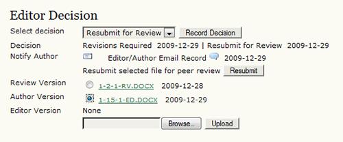 Revisions Required If the revisions are not complete, use the Notify Author link to send another email with further instructions.
