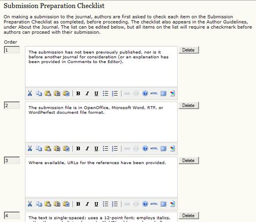 Figure 4.23. Setup Step 3.1: Submission Preparation Checklist Copyright Notice This copyright notice will appear on the About the Journal page.