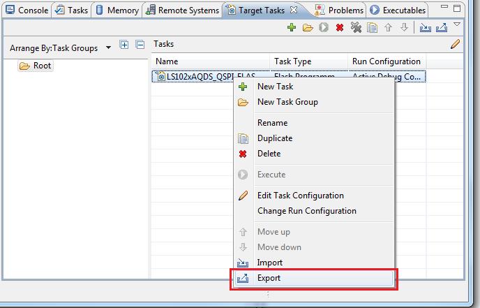 Creating External Flash Algorithm Figure 12. Export Target Task The Save As dialog appears. 2. Browse to the desired location, specify the file name, and click the Save button.