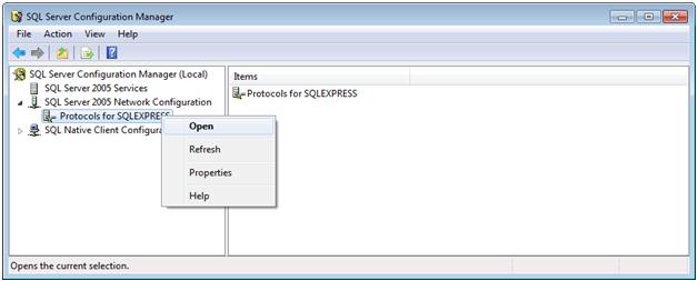 Double click on Protocols for SQLEXPRESS.