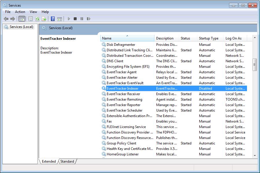 Figure 4 NOTE: Also ensure that the EventTracker Indexer is removed from agent configuration in EventTracker Control panel,