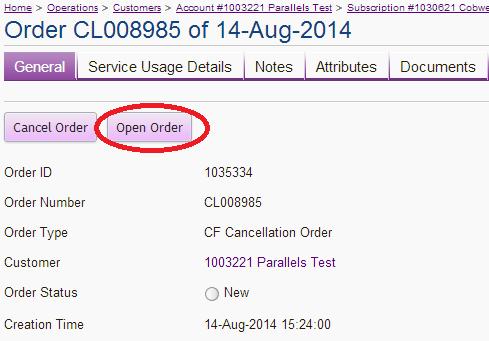 Status 11. Select Open Order 12.